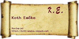Koth Emőke névjegykártya