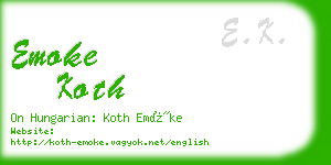 emoke koth business card